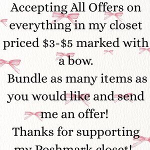 Accepting all offers on 🎀 items! Now through Feb 28th!